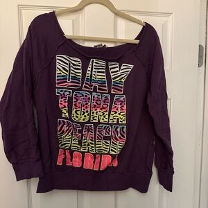 Vintage Purple Daytona Beach Sweatshirt Size L 100% Cotton